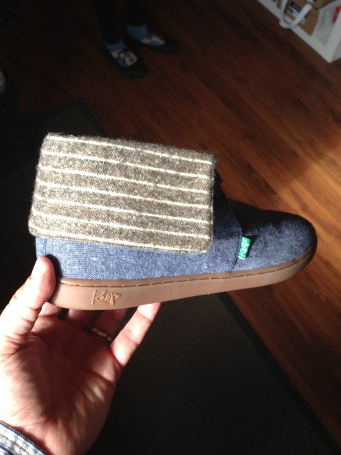 Speaking of vegan fashion, I saw this at a shoe store in Portland. It's a vegan shoe. For Men. Who knew?